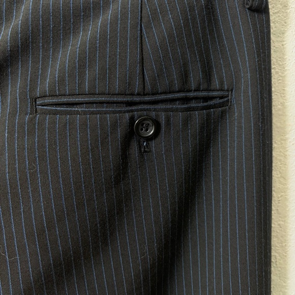 Express Editor Pinstripe Trousers Size 4 Office Siren Medium Rise Straight Leg - Picture 9 of 15